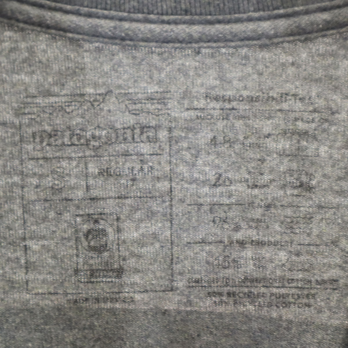 patagonia パタゴニア バックプリント 長袖 Tシャツ S グレー 38517FA20 アウトドア ロンT メンズ
