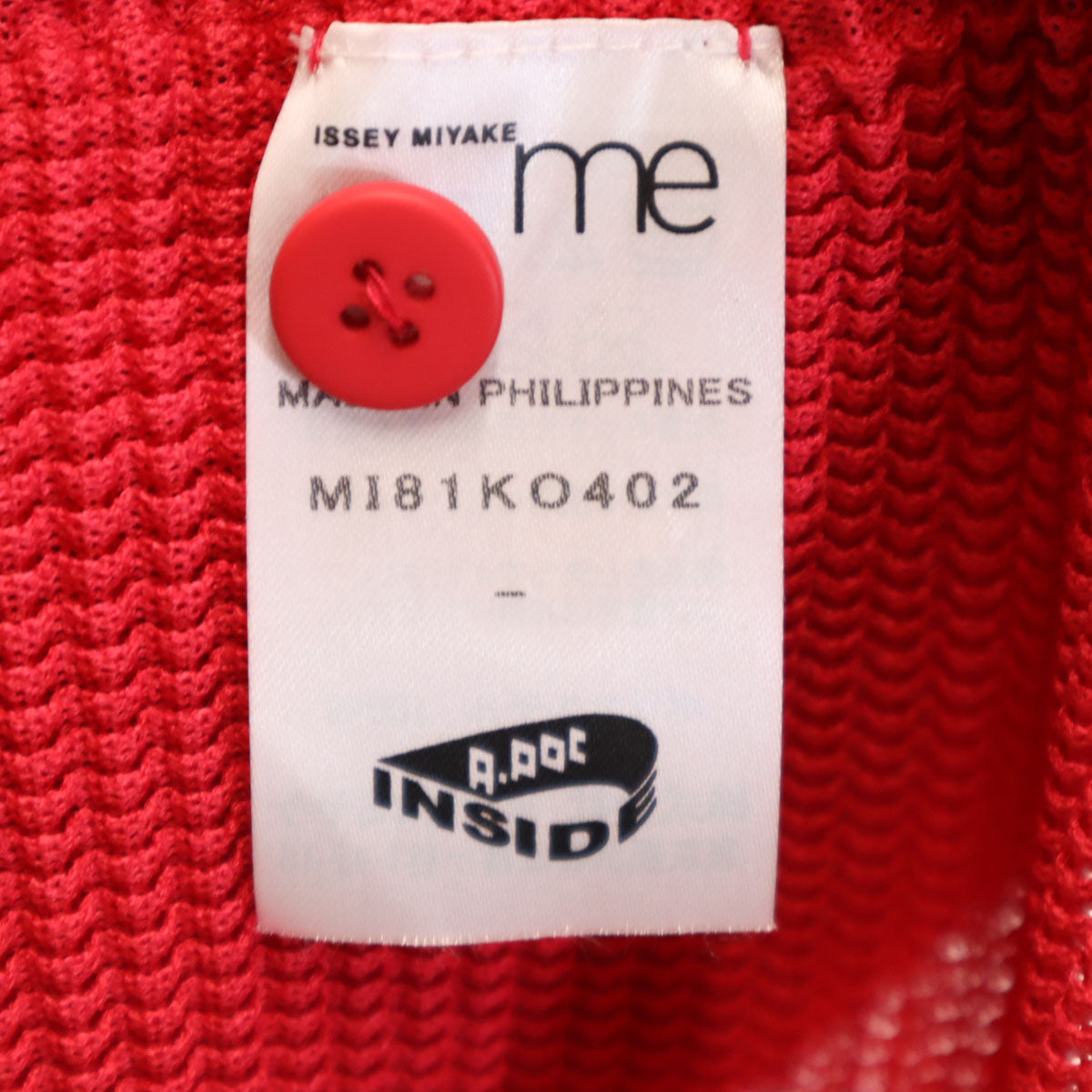 美品 ISSEY MIYAKE me イッセイミヤケミー 長袖 プリーツ シャツ レッド系 レディース