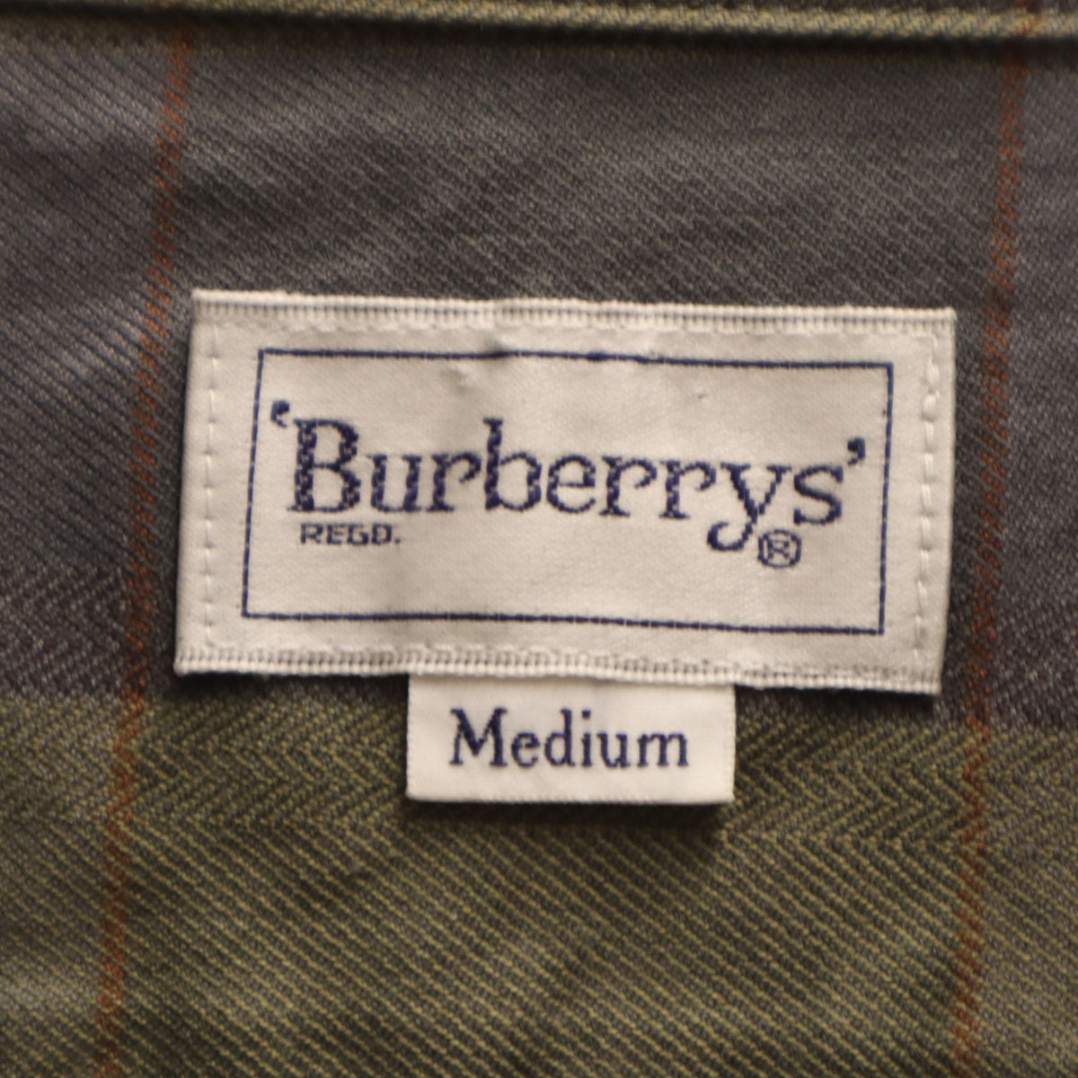 Burberrys バーバリーズ 90s 日本製 オールド チェック柄 長袖 コットンシャツ M チャコールグレー メンズ