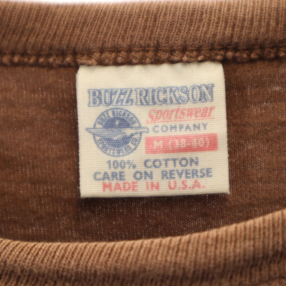 BUZZRICKSON バズリクソン USA製 半袖 Tシャツ M ブラウン 東洋エンタープライズ メンズ