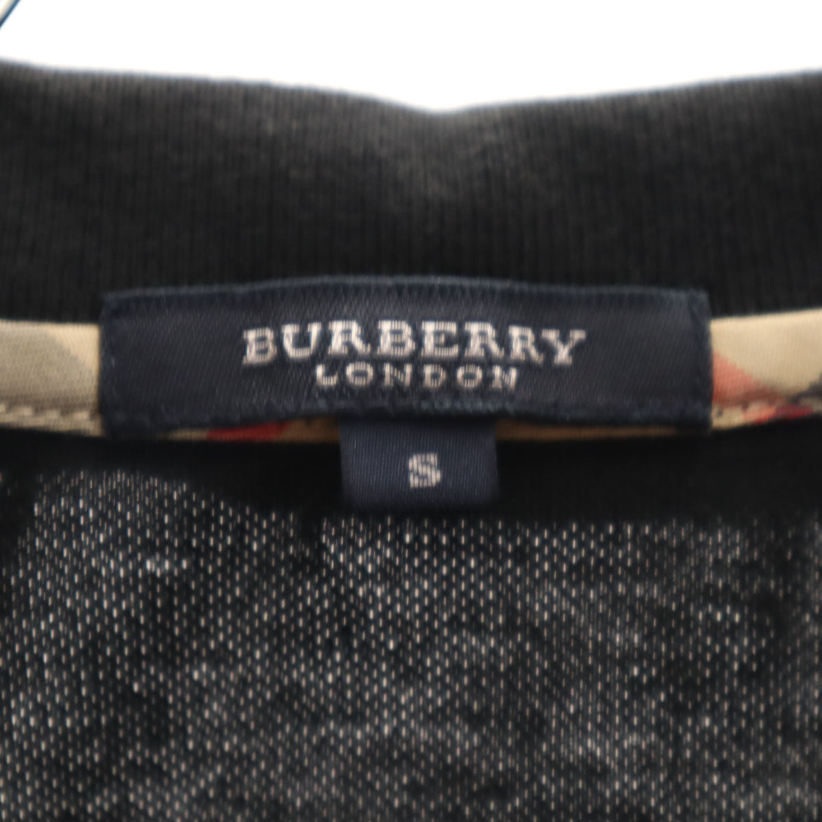 BURBERRY LONDON バーバリーロンドン 日本製 半袖 ポロシャツ S ブラック 三陽商会 メンズ