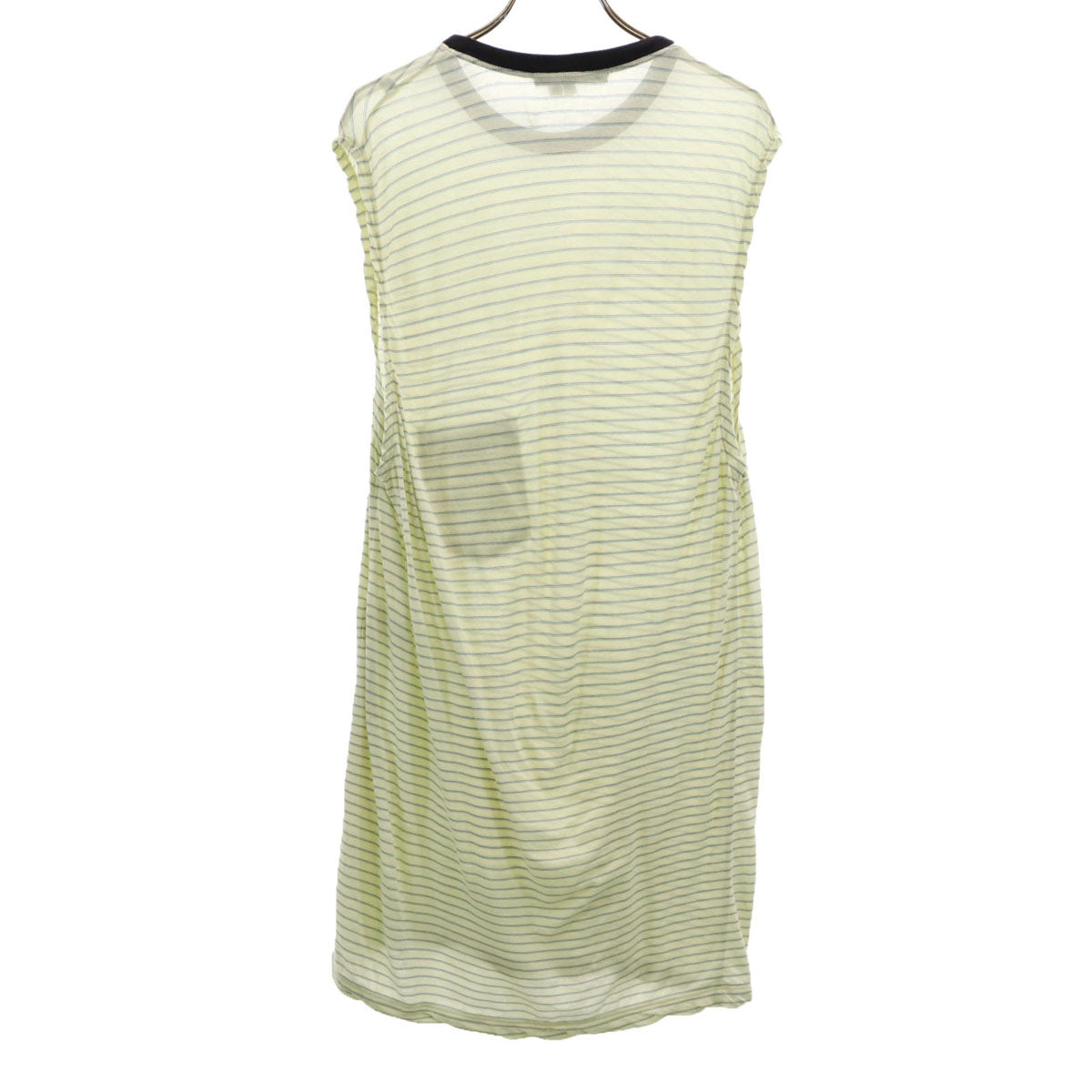 BALENCIAGA.PARIS バレンシアガ パリス UNITED ARROWS ユナイテッドアローズ取扱 イタリア製 ボーダー柄 ノースリーブ ワンピース S ライトイエロー レディース