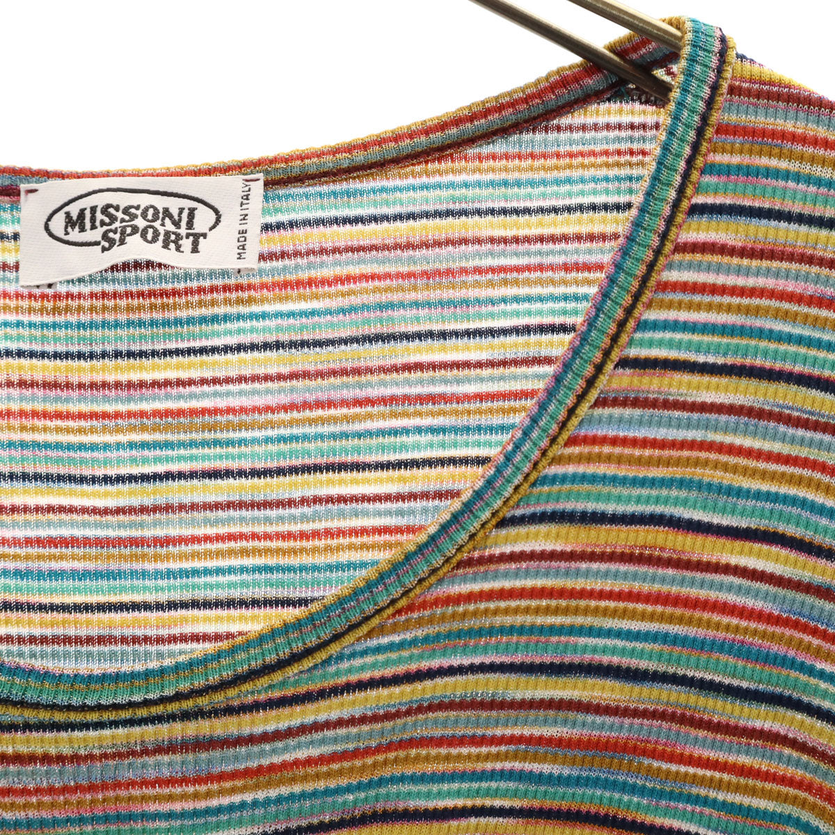 MISSONI SPORT ミッソーニスポーツ イタリア製 ボーダー柄 半袖 カットソー 46 マルチ レディース