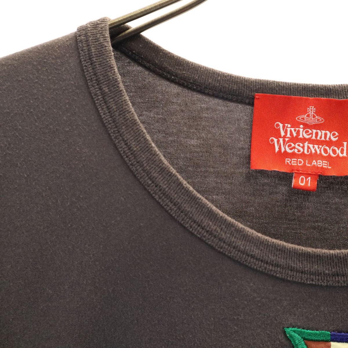 Vivienne Westwood Red Label ヴィヴィアンウエストウッド レッドレーベル 日本製 オーブ刺繍 半袖 Tシャツ 1 チャコールグレー レディース