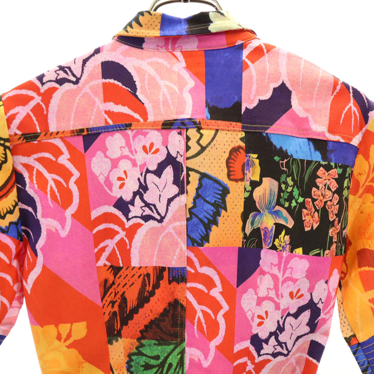 未使用 Desigual デシグアル M. Christian Lacroix ムッシュ・クリスチャン・ラクロワ コラボ 花柄 半袖 パッチワーク シャツワンピース S マルチ レディース