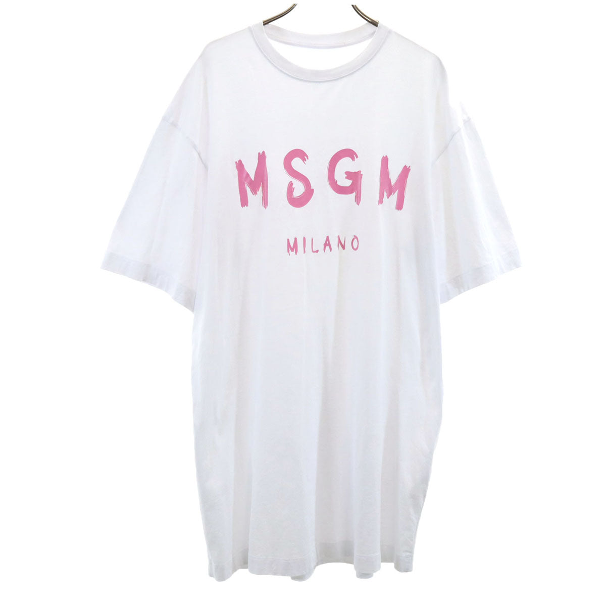 MSGM エムエスジーエム イタリア製 半袖 Tシャツ ワンピース XS ホワイト レディース