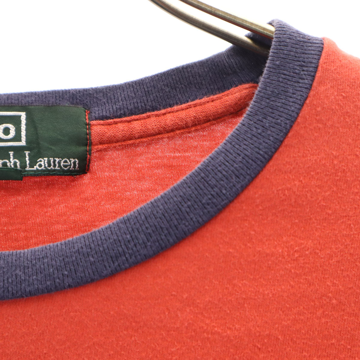 Polo by Ralph Lauren ポロバイラルフローレン 80s ヴィンテージ 緑タグ ボーイズ 半袖 リンガー Tシャツ 160 レッド キッズ