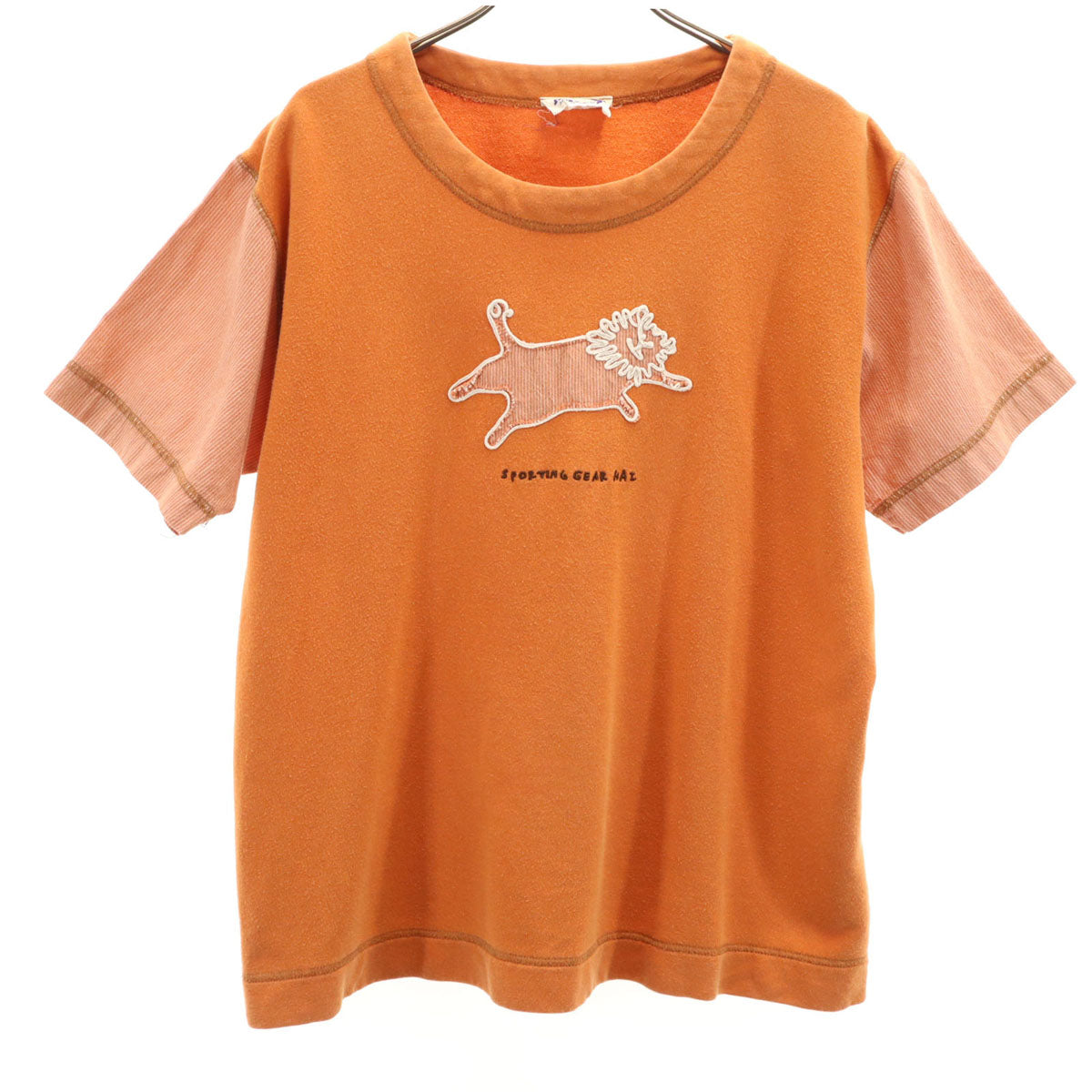 HAI SPORTING GEAR ハイスポーティングギア 90s オールド アニマル 半袖 スウェット Tシャツ M オレンジ イッセイミヤケ レディース