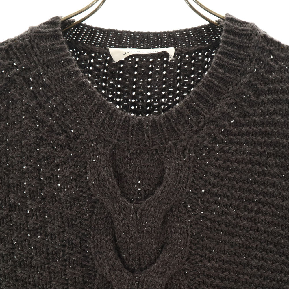 LIVIANA CONTI リビアナコンティ イタリア製 長袖 セーター S チャコールグレー ニット レディース