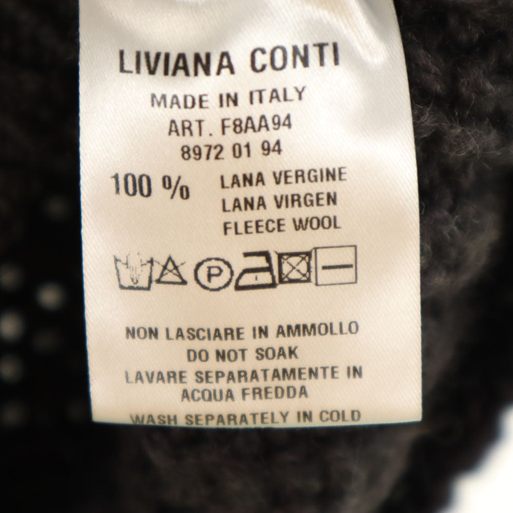 LIVIANA CONTI リビアナコンティ イタリア製 長袖 セーター S チャコールグレー ニット レディース