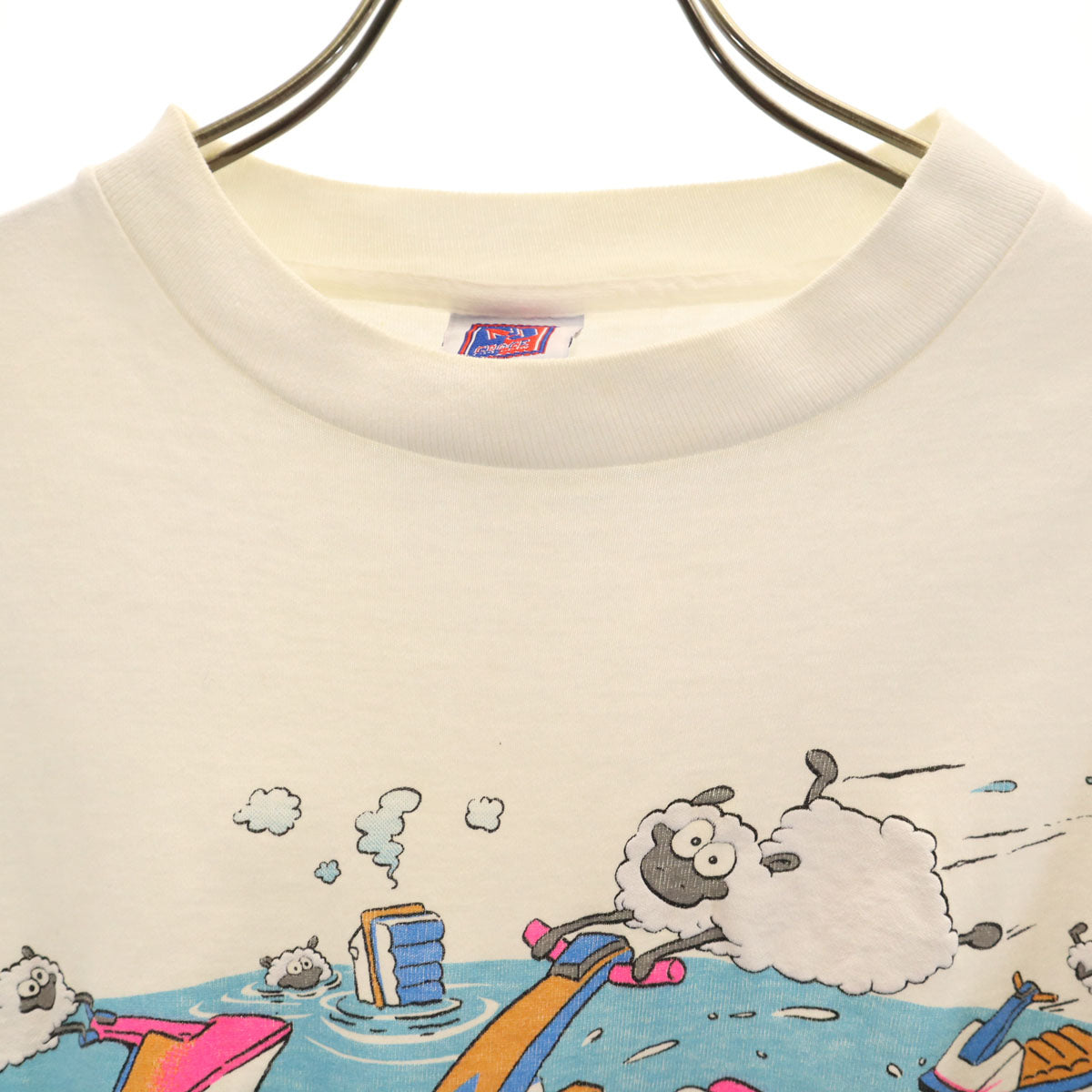 NJ CROCE 90s USA製 オールド Wild 'n' Wooly 半袖 Tシャツ M ホワイト メンズ