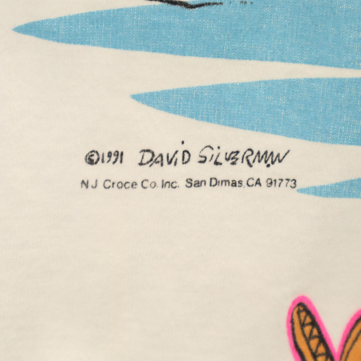 NJ CROCE 90s USA製 オールド Wild 'n' Wooly 半袖 Tシャツ M ホワイト メンズ