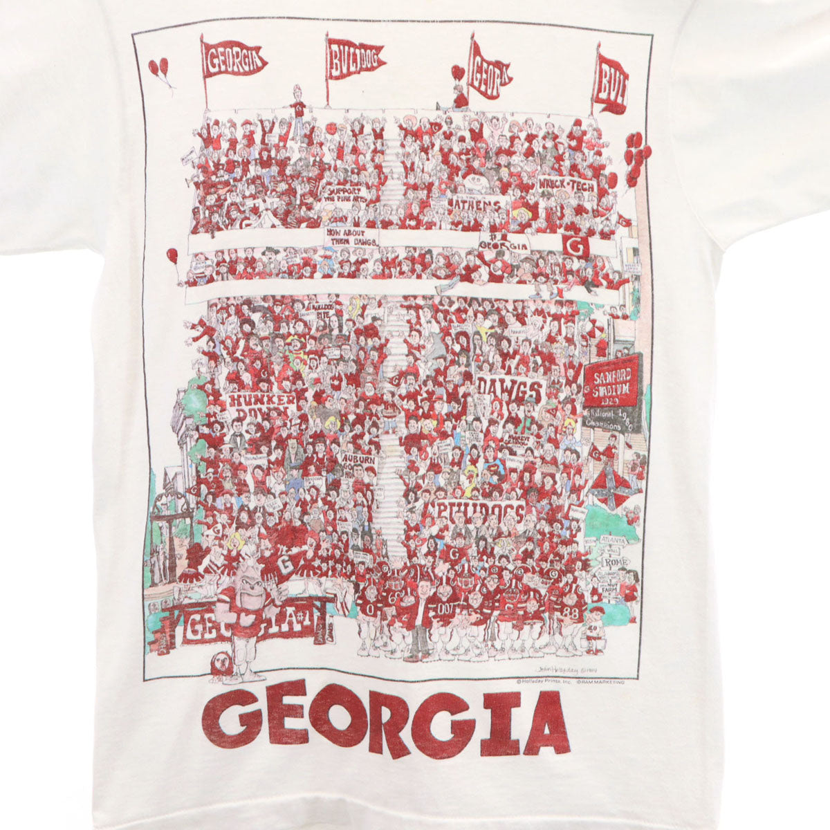 RAMBLERS ランブラーズ GEORGIA BULLDOGS 半袖 シングルステッチ Tシャツ M ホワイト メンズ