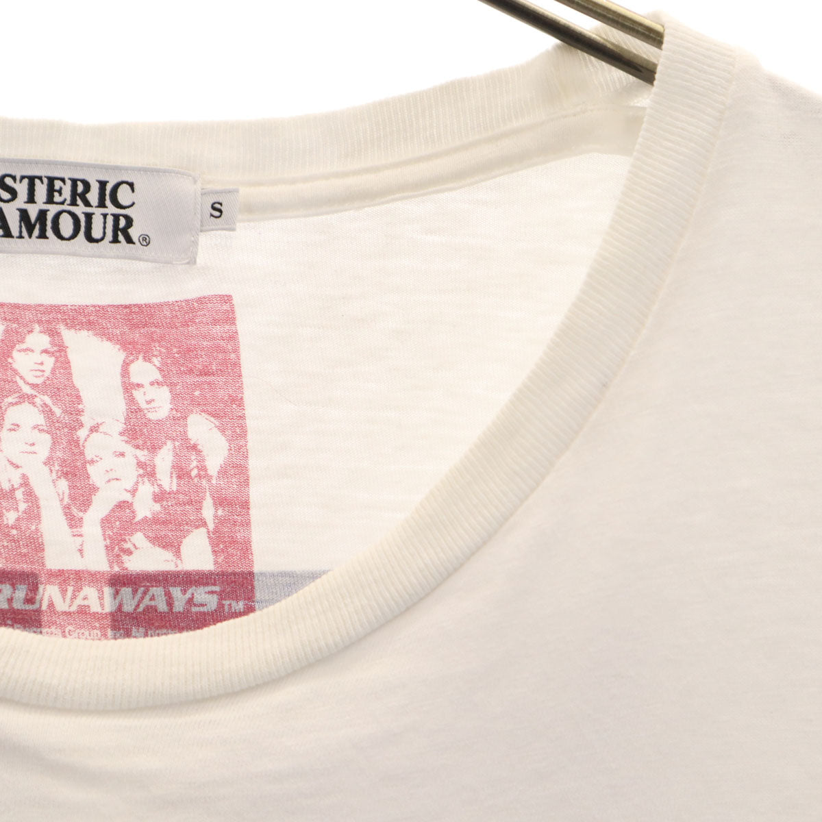 HYSTERIC GLAMOUR ヒステリックグラマー 日本製 THE RUNAWAYS 半袖 Tシャツ S ホワイト ザ・ランナウェイズ ロック バンT メンズ