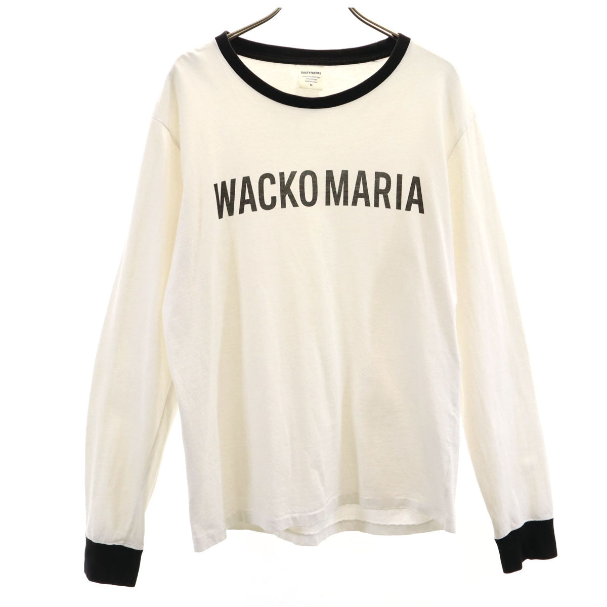 The Guilty Parties ギルティーパーティーズ 日本製 ワコマリア 長袖 リンガー Tシャツ M ホワイト ロンT WACKO MARIA メンズ