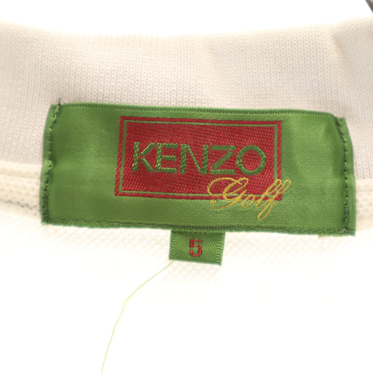 KENZO GOLF ケンゾーゴルフ 90s オールド 半袖 ポロシャツ 5 ホワイト 鹿の子 メンズ