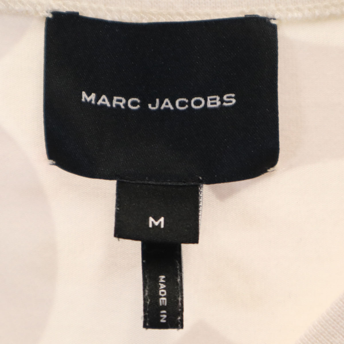 MARC JACOBS マークジェイコブス ポルトガル製 総ロゴ 半袖 Tシャツ M アイボリー レディース