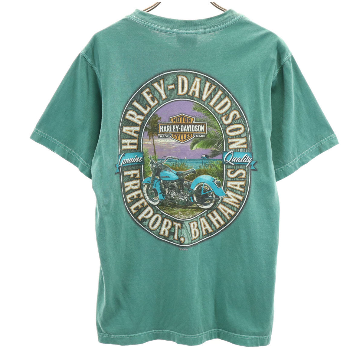 HARLEY DAVIDSON ハーレーダビッドソン バックロゴ 半袖 Tシャツ S グリーン メンズ