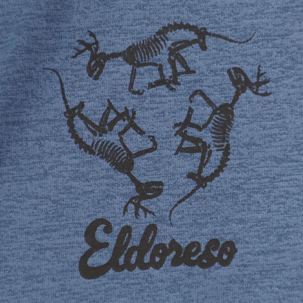 美品 ELDORESO エルドレッソ バックプリント ボーン 半袖 Tシャツ L 青紺系 メンズ