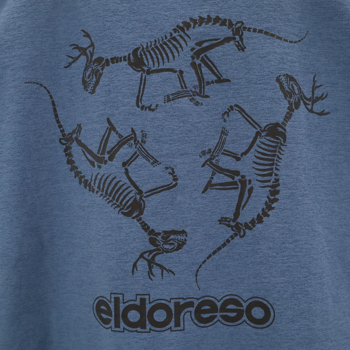 美品 ELDORESO エルドレッソ バックプリント ボーン 半袖 Tシャツ L 青紺系 メンズ