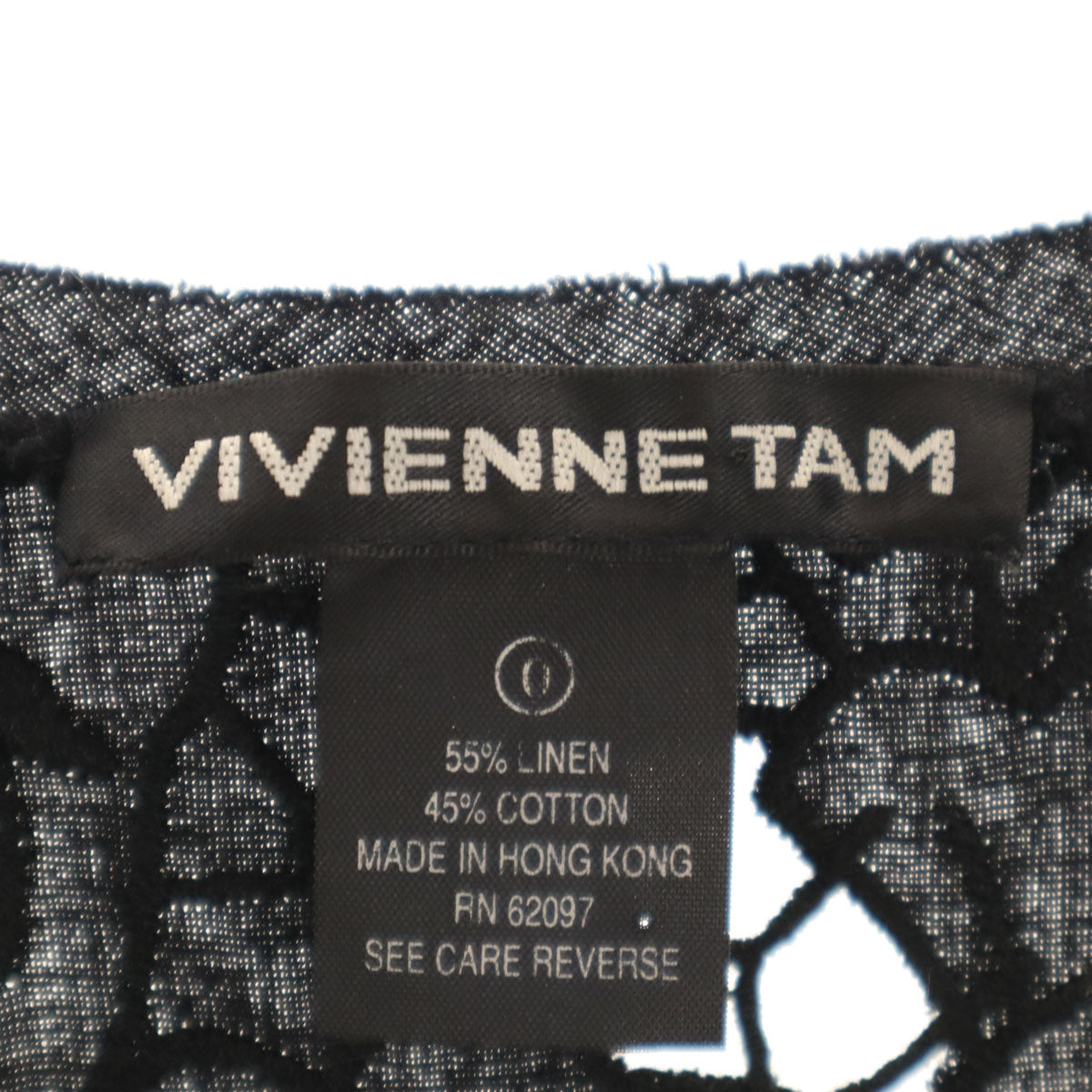 VIVIENNE TAM ヴィヴィアンタム 花柄 レース タンクトップ 0 ブラック レディース