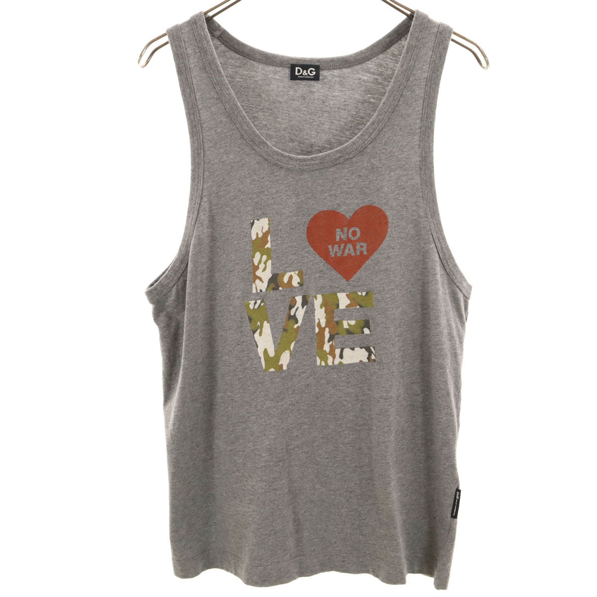D&G DOLCE&GABBANA ディーアンドジードルチェアンドガッバーナ LOVE タンクトップ S グレー レディース