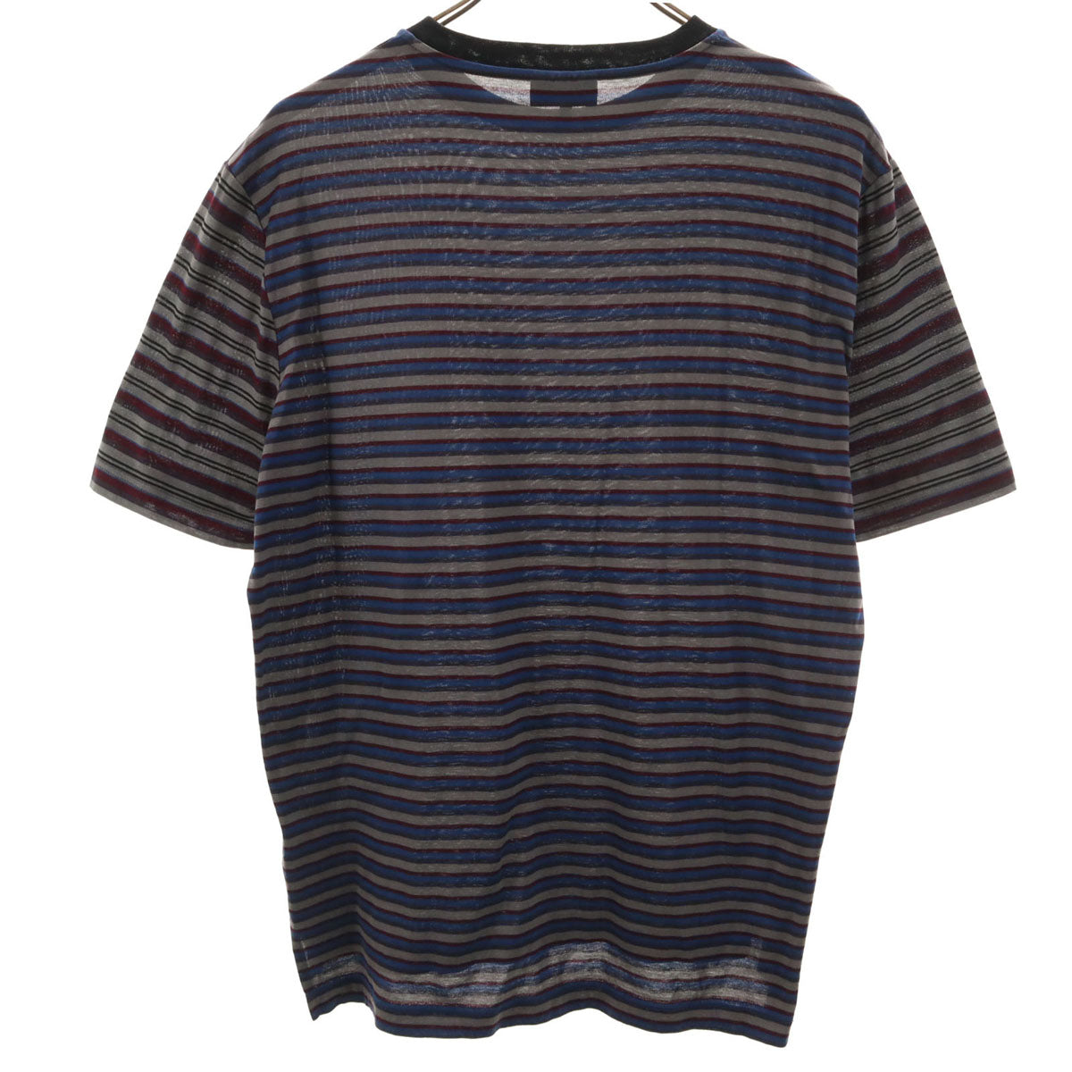 美品 LANVIN ランバン イタリア製 ボーダー柄 半袖 Tシャツ XS グレー メンズ