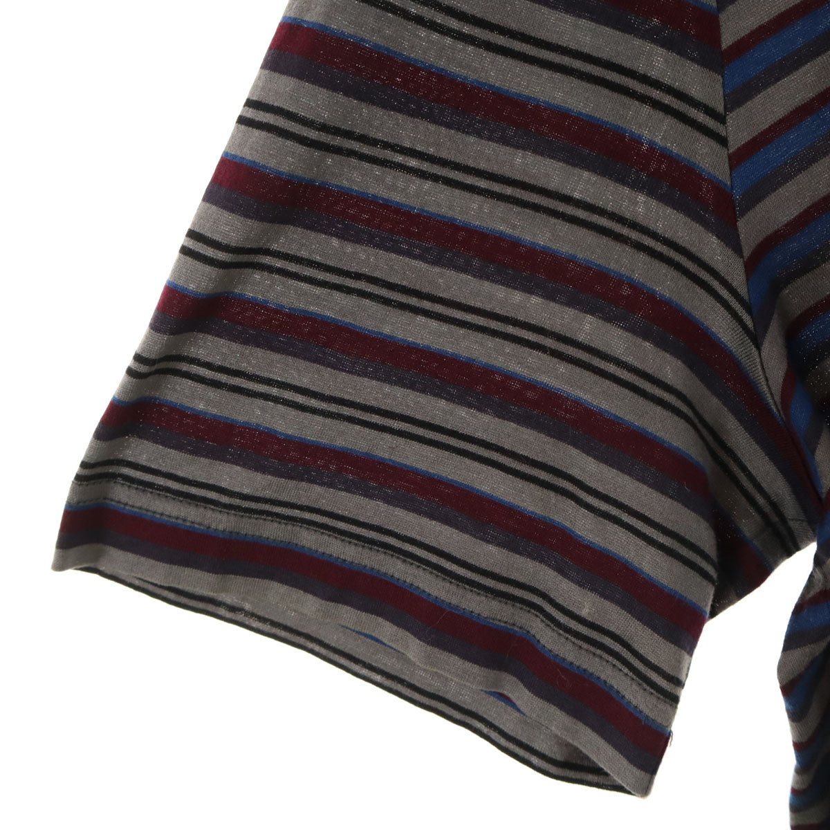 美品 LANVIN ランバン イタリア製 ボーダー柄 半袖 Tシャツ XS グレー メンズ