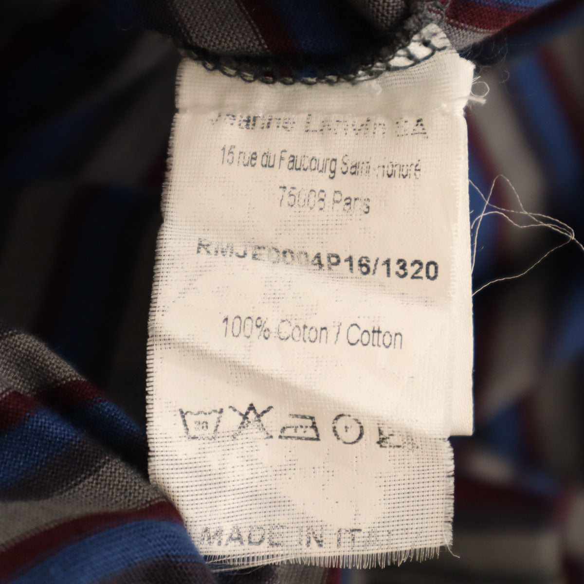 美品 LANVIN ランバン イタリア製 ボーダー柄 半袖 Tシャツ XS グレー メンズ