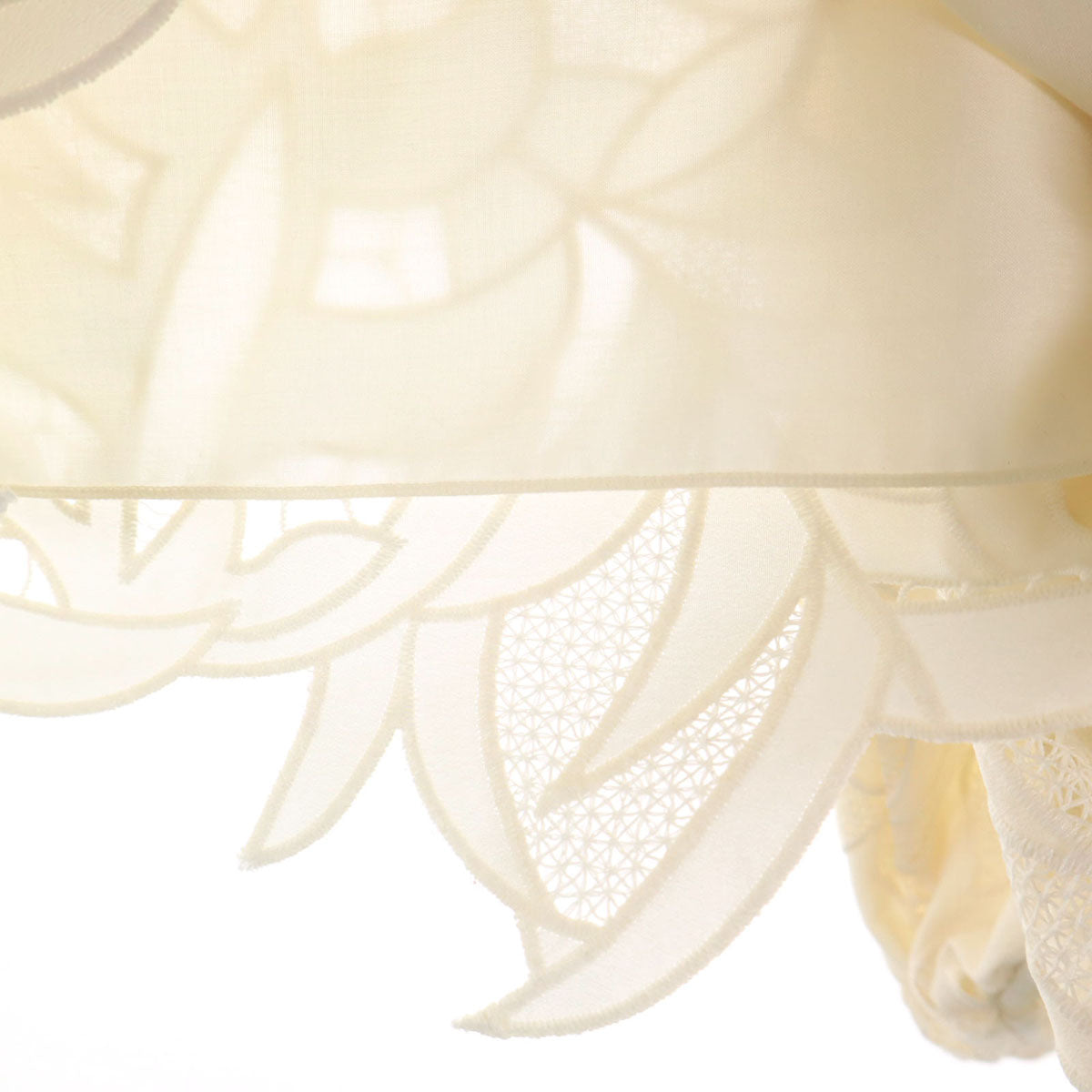 UNITED ARROWS ユナイテッドアローズ 日本製 長袖 ボートネック 総レース ブラウス 36 アイボリー プルオーバー レディース