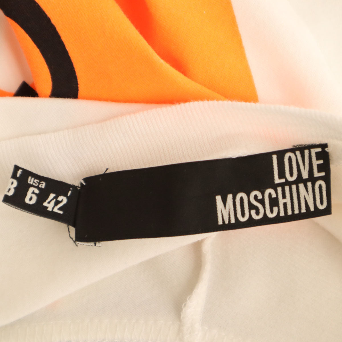 LOVEMOSCHINO ラブモスキーノ 半袖 Tシャツ ワンピース 42 ホワイト レディース