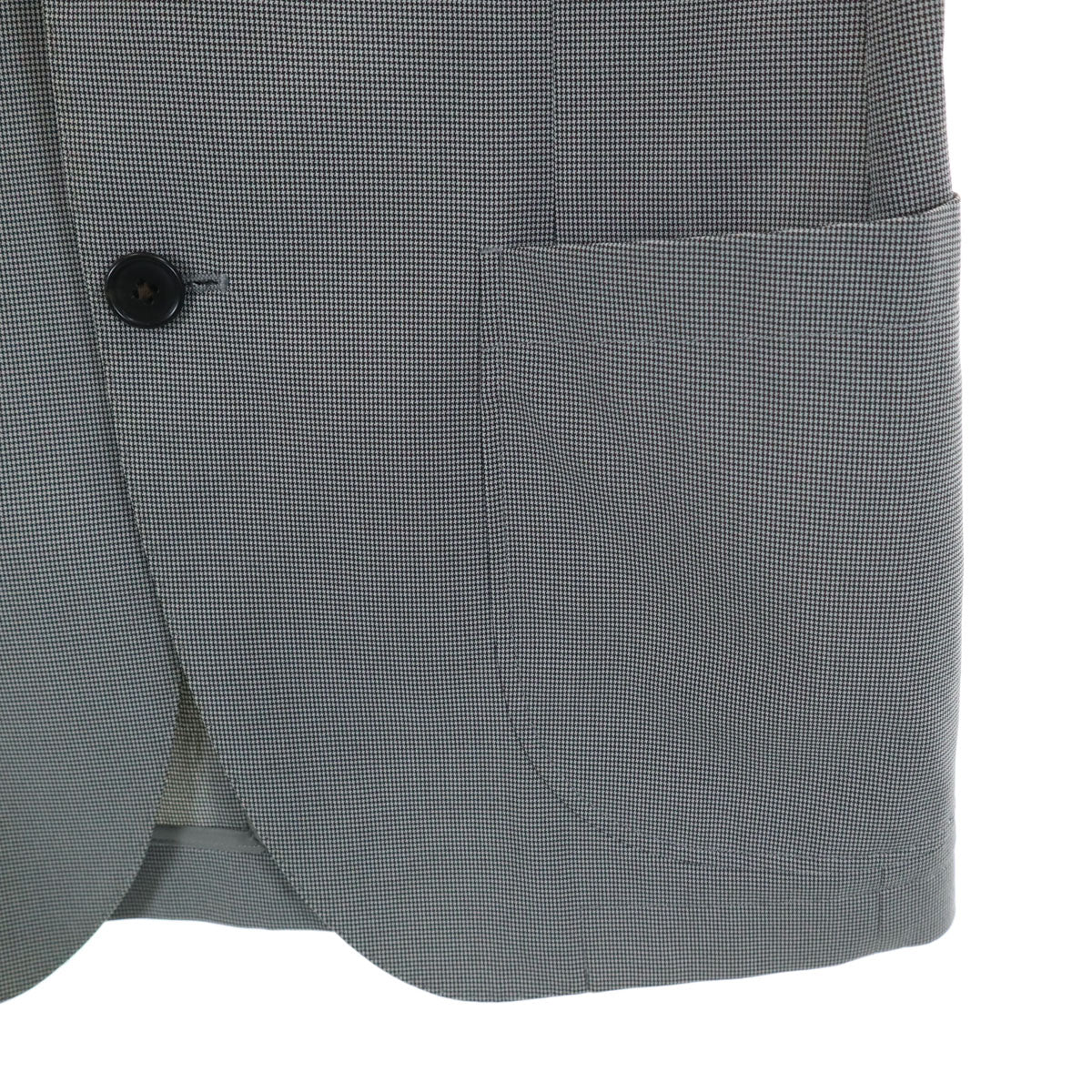 GREEN LABEL RELAXING UNITED ARROWS グリーンレーベルリラクシング ユナイテッドアローズ ACTIVE PLUS ハウンドトゥース柄 テーラードジャケット 44 グレー 千鳥格子 アンコン メンズ