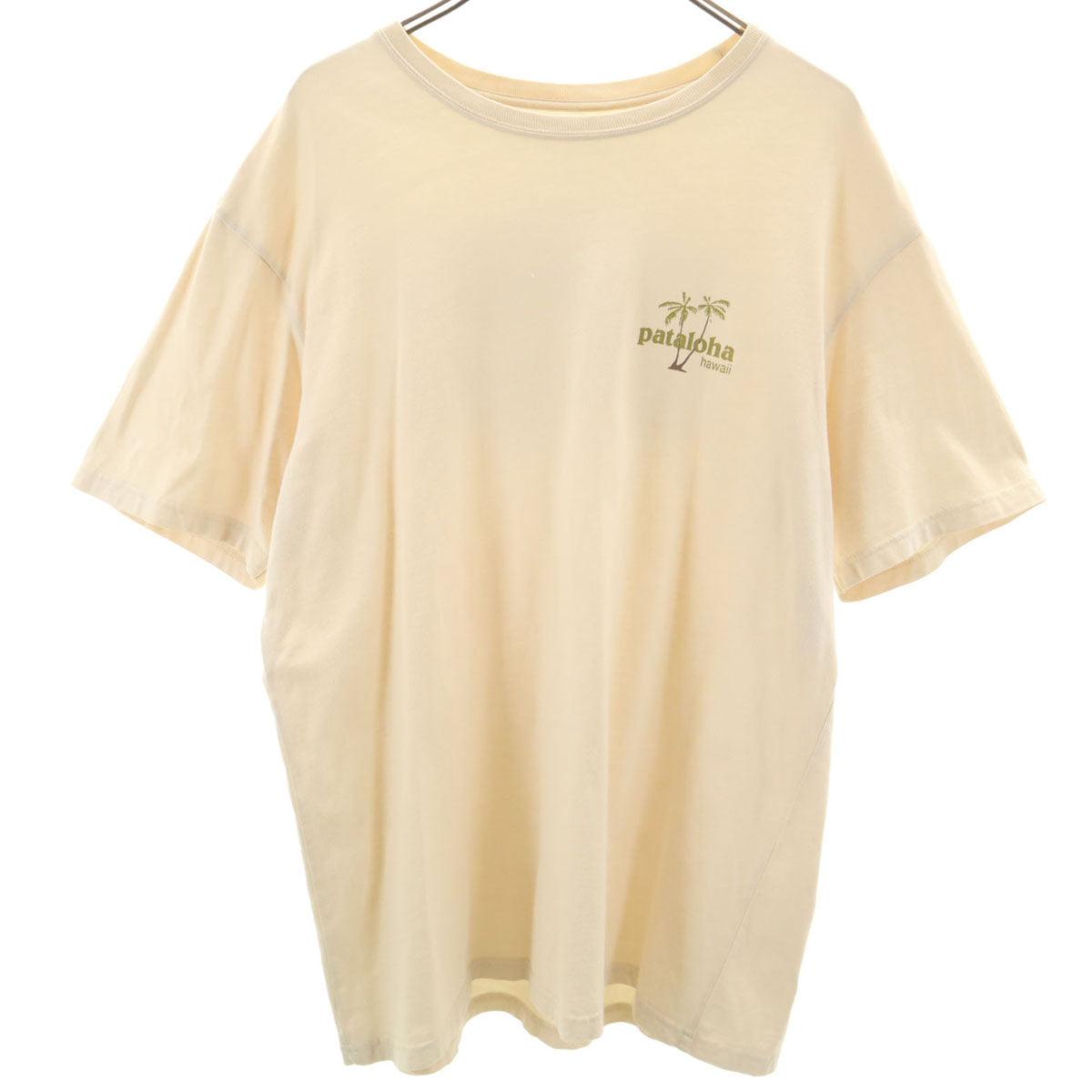 patagonia パタゴニア USA製 バックプリント パタロハ 半袖 Tシャツ L ベージュ アウトドア メンズ