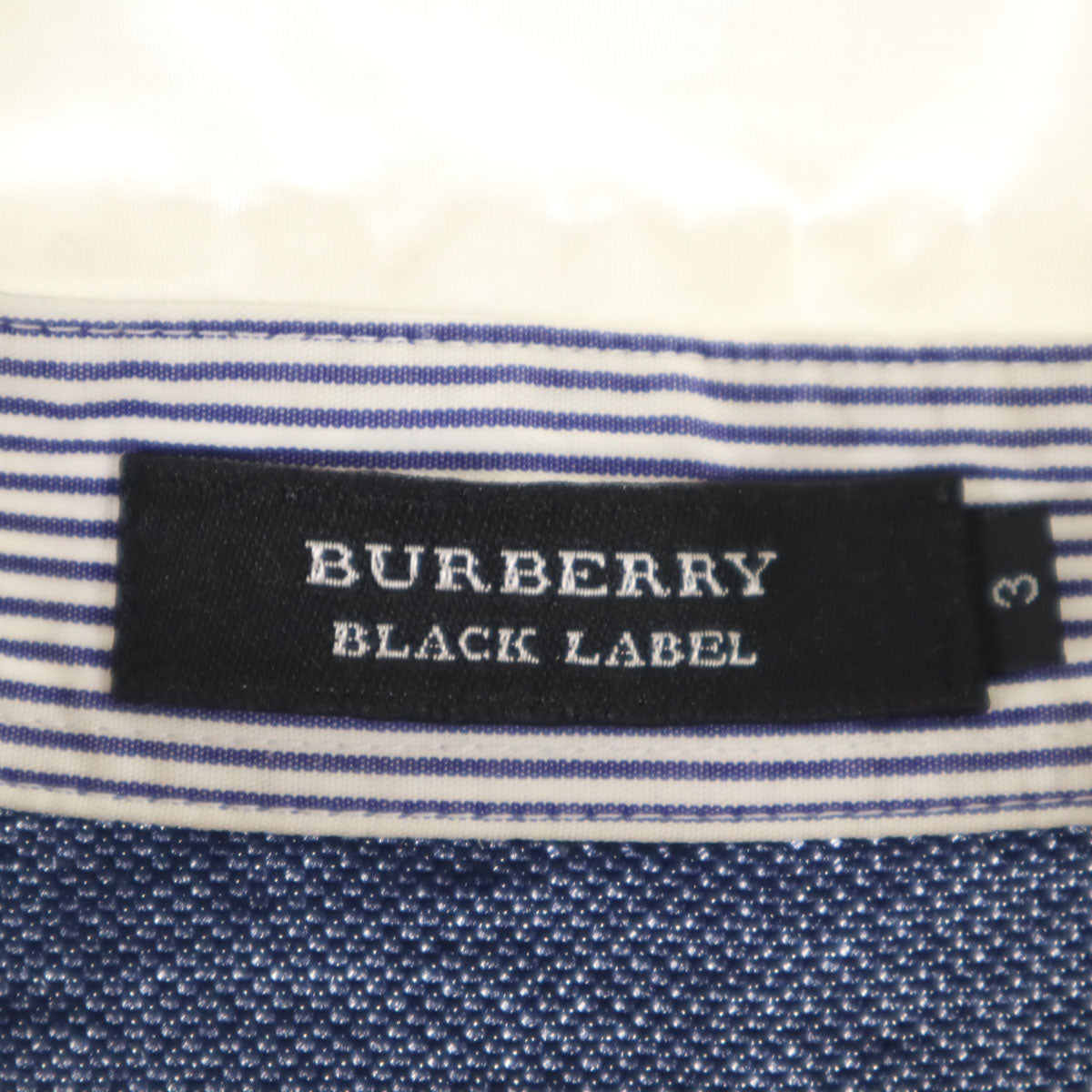 BURBERRY BLACK LABEL バーバリーブラックレーベル 日本製 半袖 ポロシャツ 3 ネイビー 三陽商会 メンズ