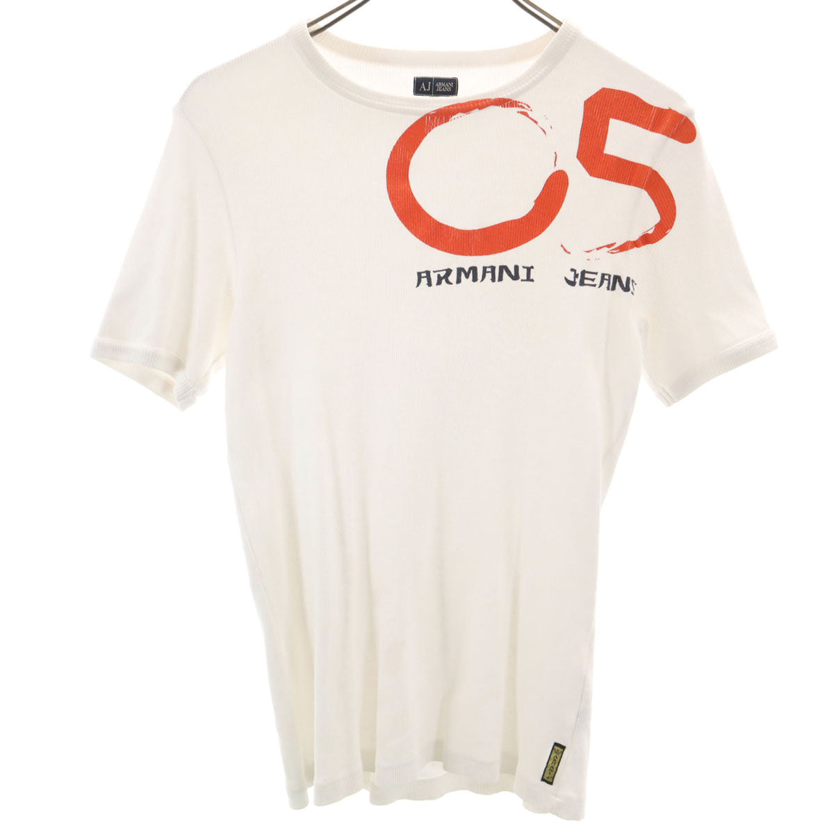 ARMANI JEANS アルマーニジーンズ 半袖 リブ Tシャツ L ホワイト レディース