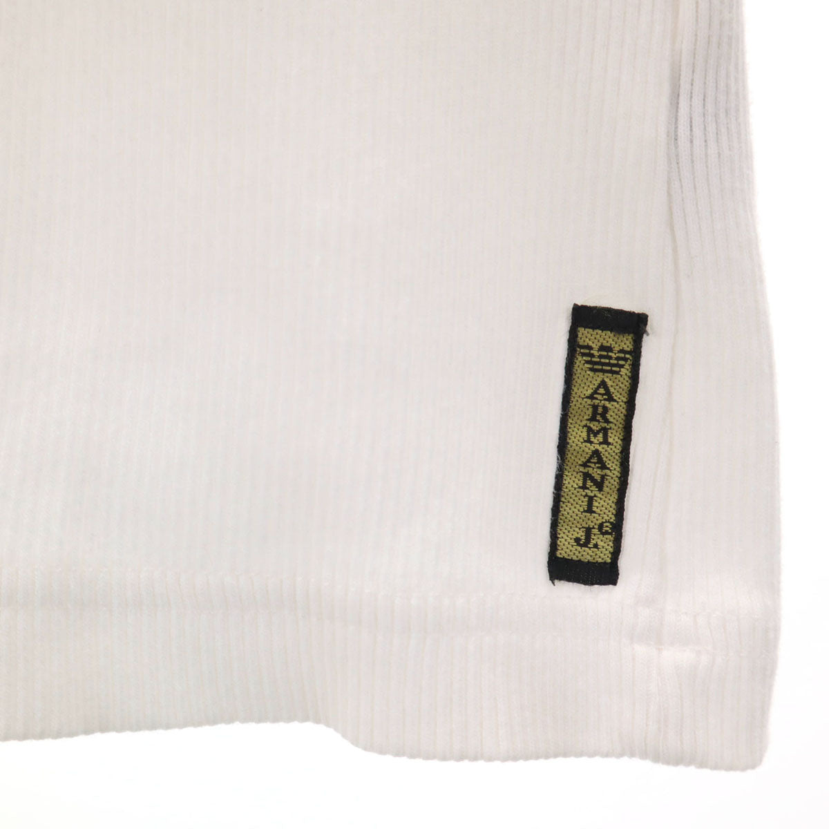 ARMANI JEANS アルマーニジーンズ 半袖 リブ Tシャツ L ホワイト レディース
