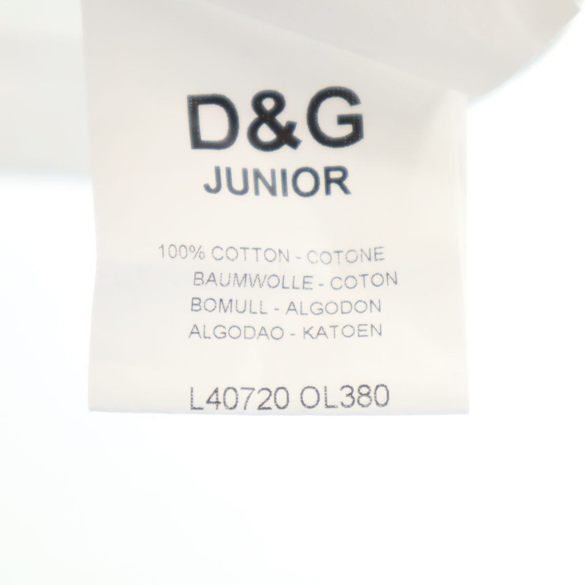 D&G DOLCE&GABBANA JUNIOR ディーアンドジードルチェアンドガッバーナ ジュニア イタリア製 BooBoo 半袖 Tシャツ 6 ホワイト キッズ
