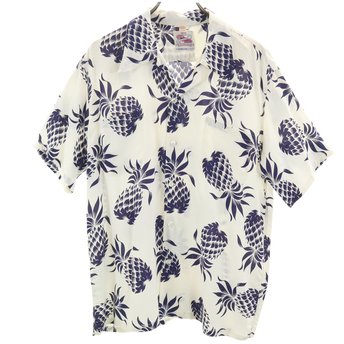SUN SURF サンサーフ 日本製 Duke Kahanamok スペシャルエディション パイナップル 半袖 アロハシャツ L ホワイト DK36201 東洋エンタープライズ デューク カハナモク 箱付き メンズ
