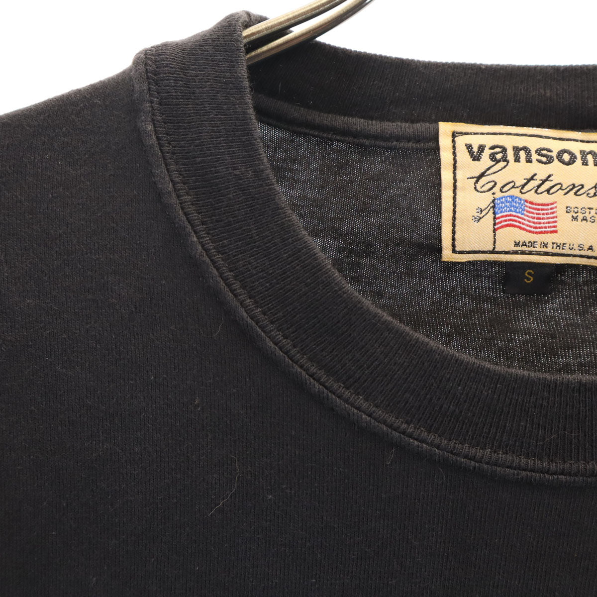VANSON バンソン USA製 長袖 Tシャツ S ブラック メンズ
