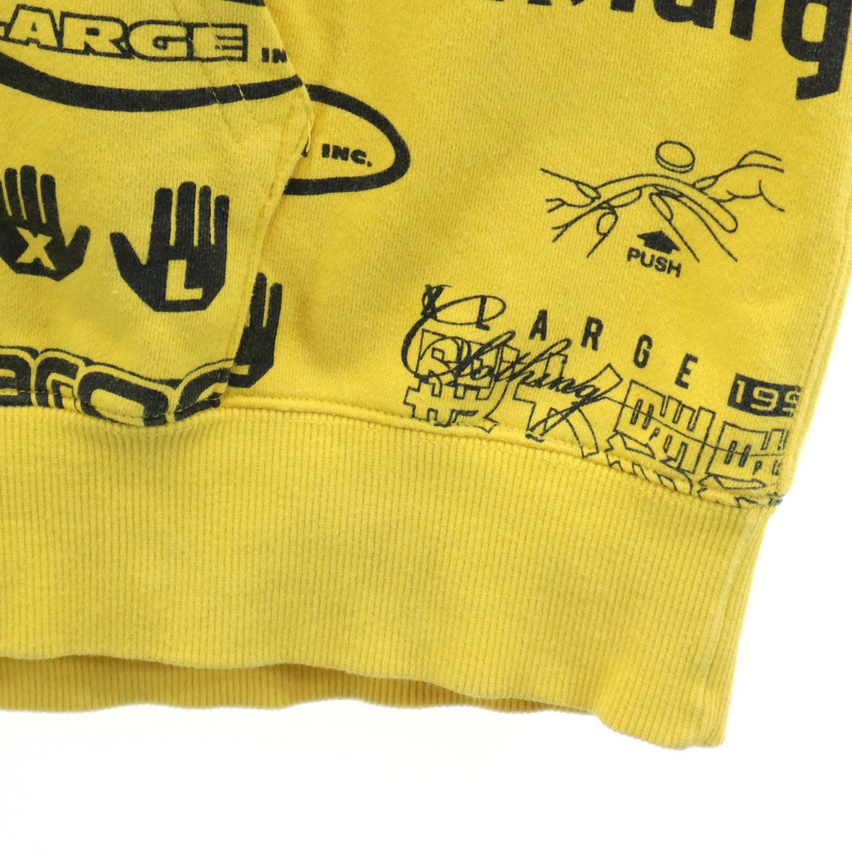 XLARGE エクストララージ 総ロゴ 長袖 スウェットパーカー XL イエロー メンズ