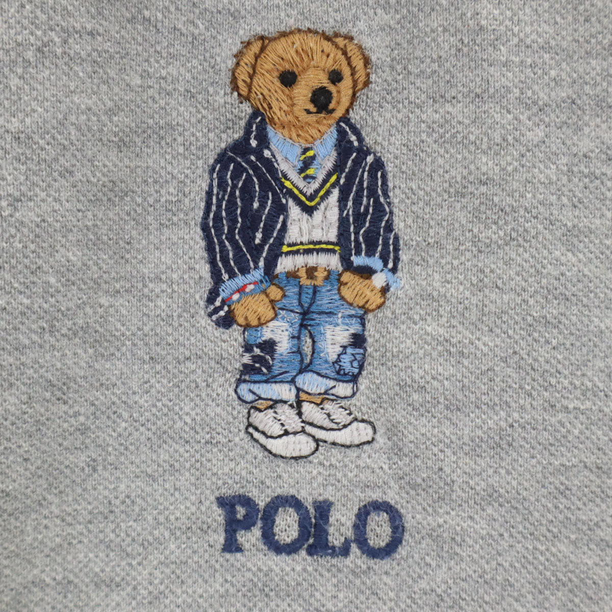 POLO RALPH LAUREN ポロラルフローレン ポロベア刺繍 半袖 ポロシャツ XXL グレージュ ビッグサイズ メンズ