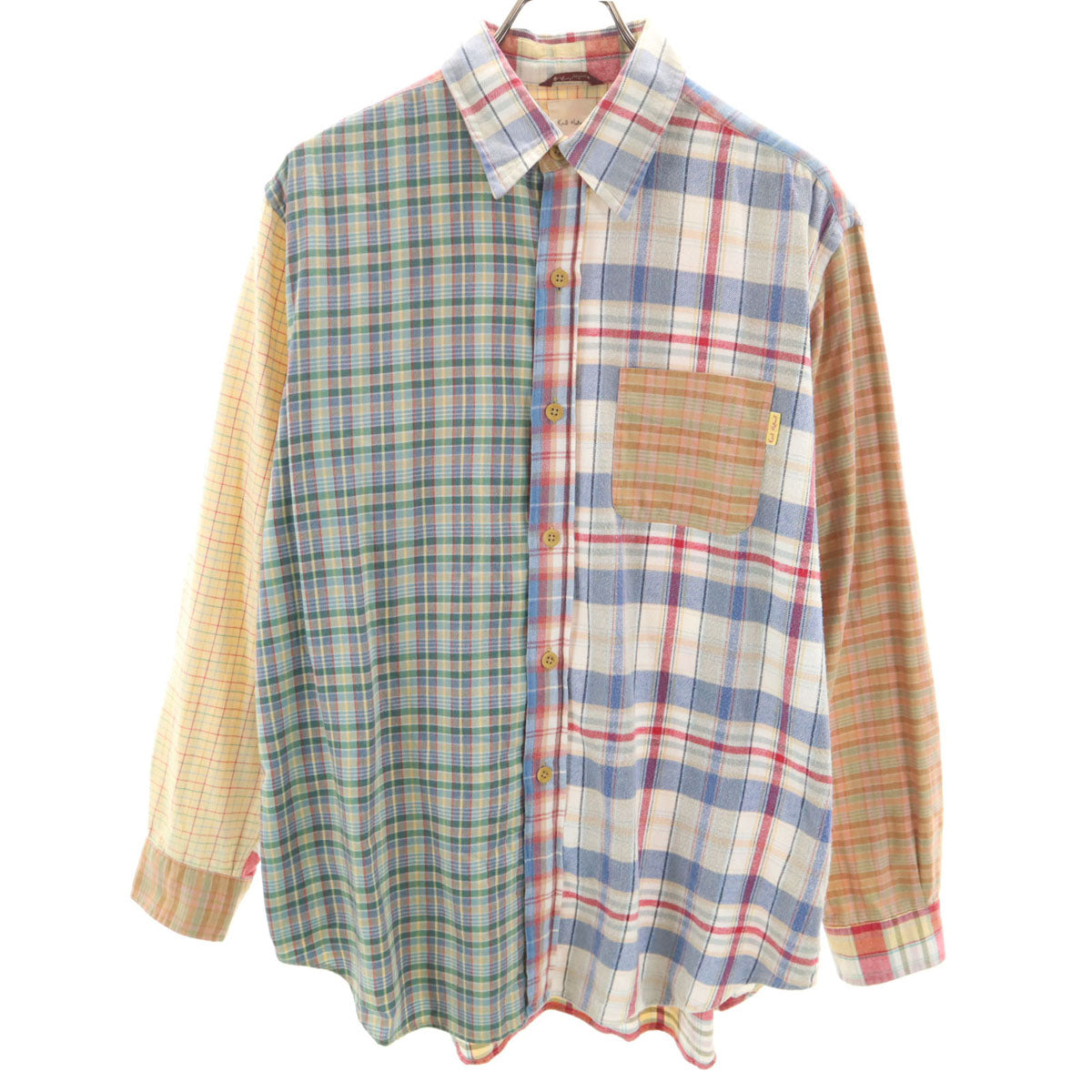 Karl Helmut カールヘルム チェック柄 長袖 シャツ ベージュ メンズ