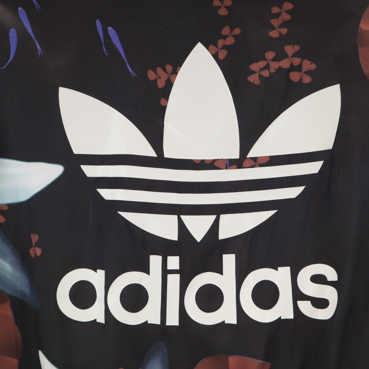 adidas アディダス 花柄 トレフォイルロゴプリント ブルゾン M ブラック系 レディース