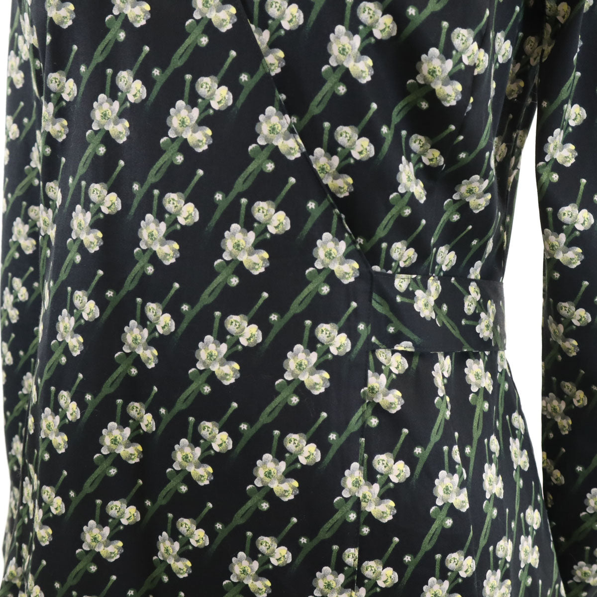 未使用 Brooks Brothers ブルックスブラザーズ 花柄 長袖 ワンピース OP ブラック レディース