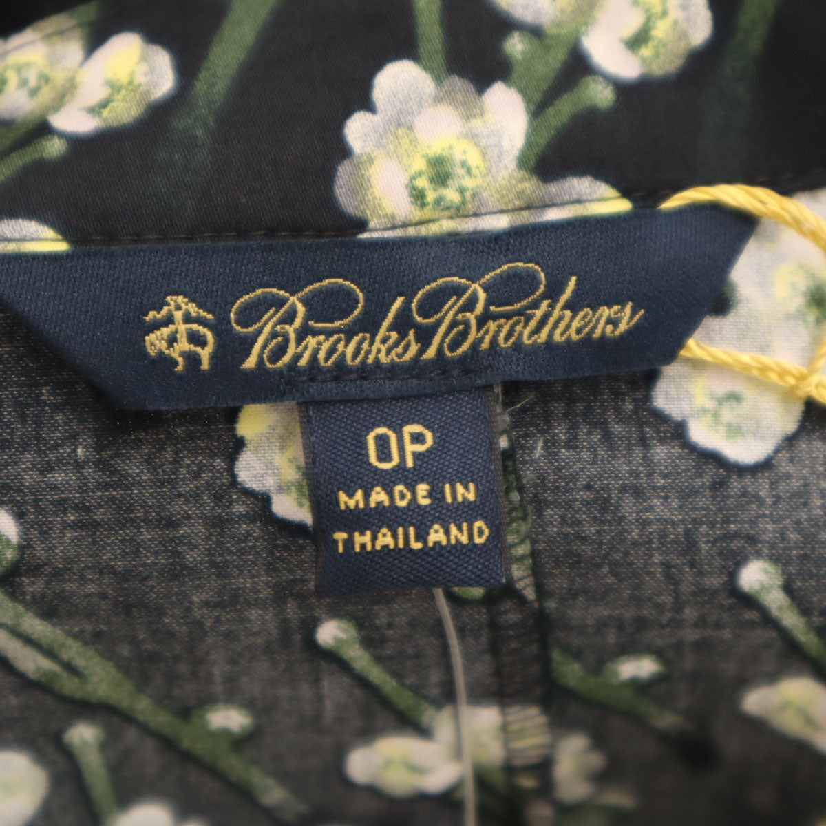未使用 Brooks Brothers ブルックスブラザーズ 花柄 長袖 ワンピース OP ブラック レディース