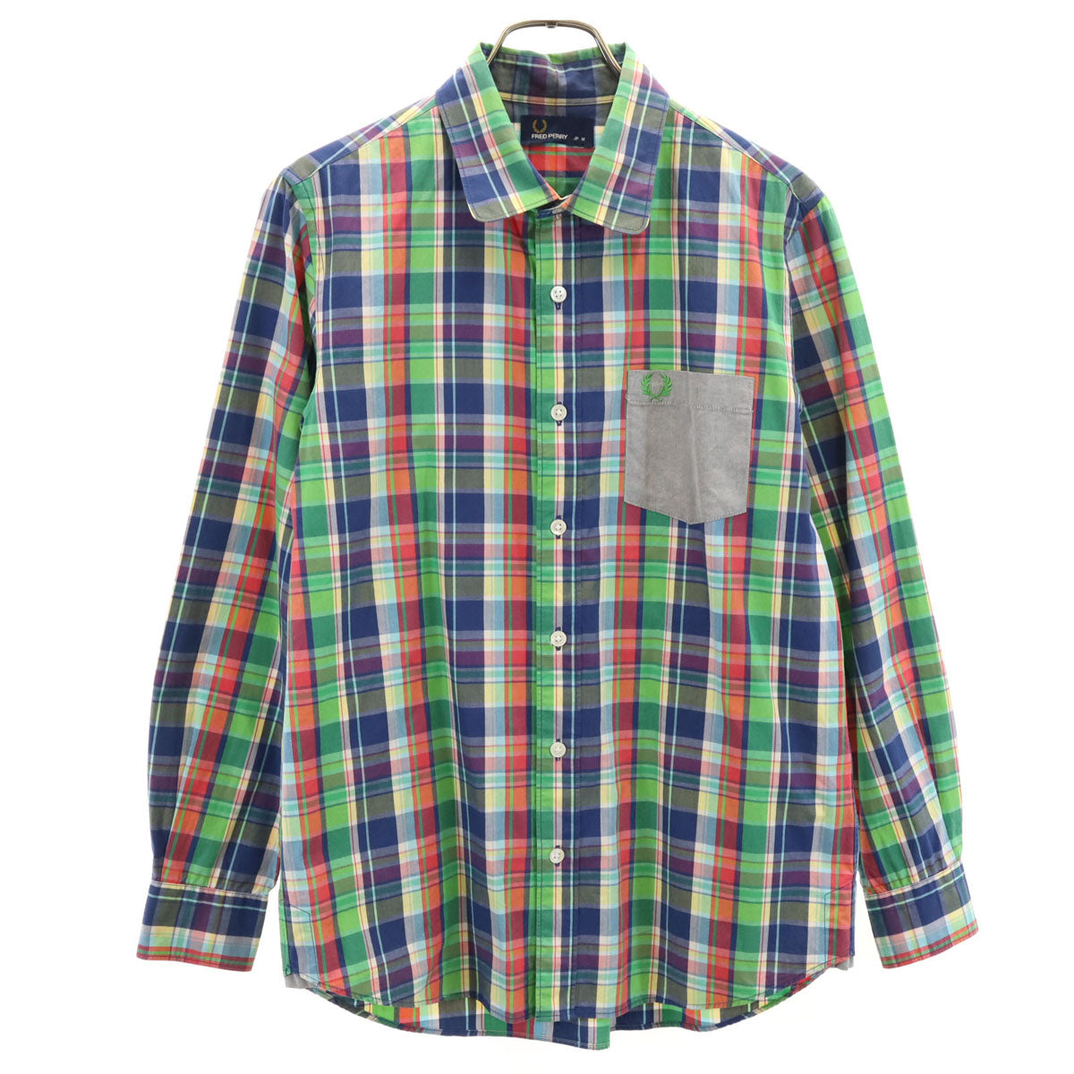 FRED PERRY フレッドペリー チェック柄 長袖 コットンシャツ M マルチ メンズ