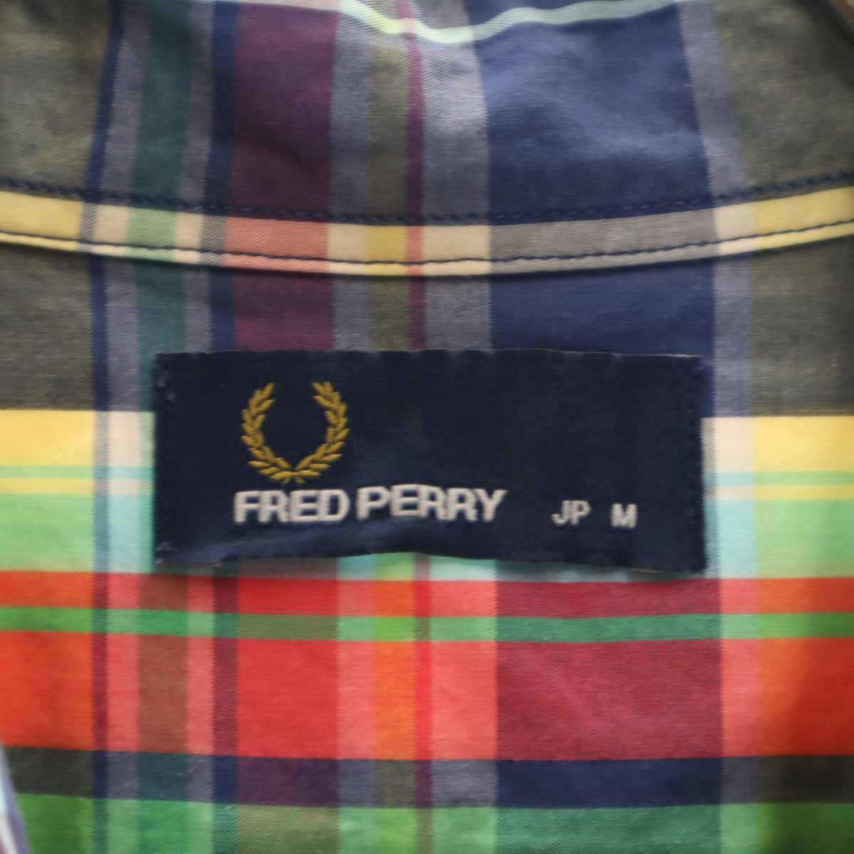 FRED PERRY フレッドペリー チェック柄 長袖 コットンシャツ M マルチ メンズ