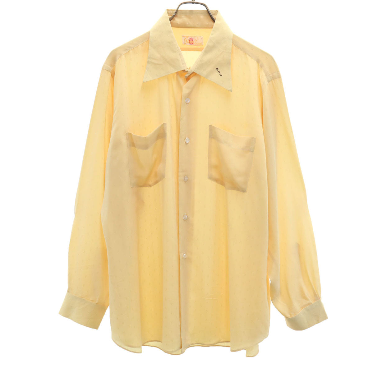 70s ヴィンテージ 長袖 シャツ イエロー メンズ