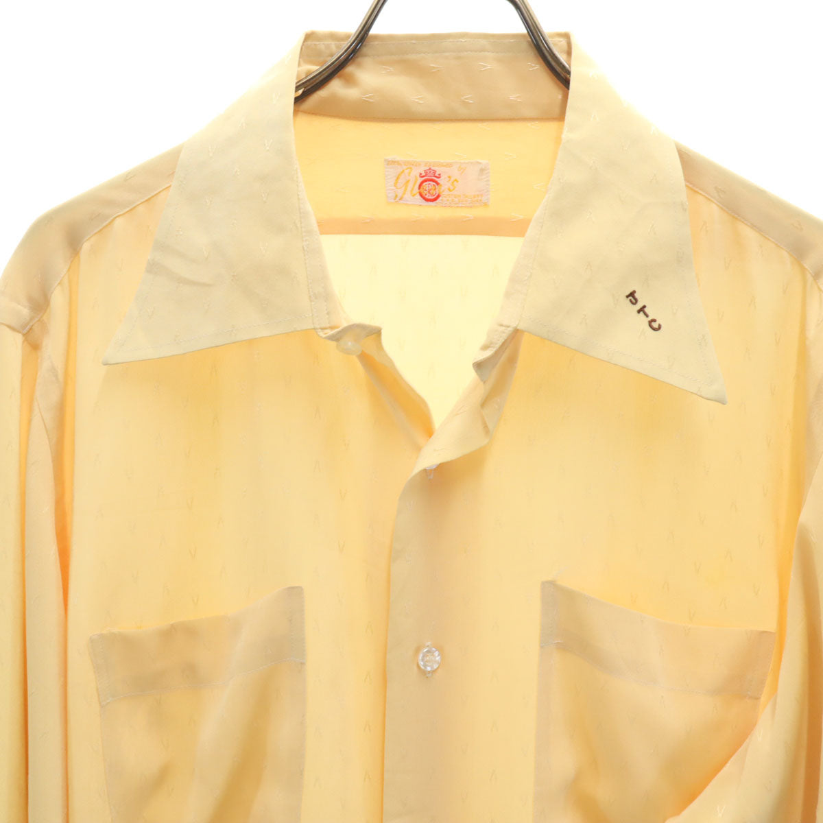 70s ヴィンテージ 長袖 シャツ イエロー メンズ