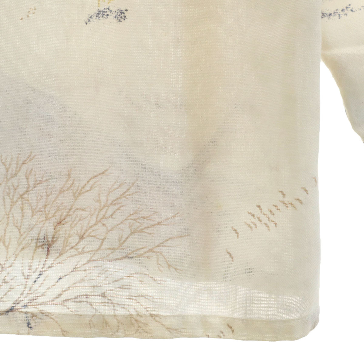 70s ヴィンテージ 総柄 長袖 シャツ L ベージュ メンズ